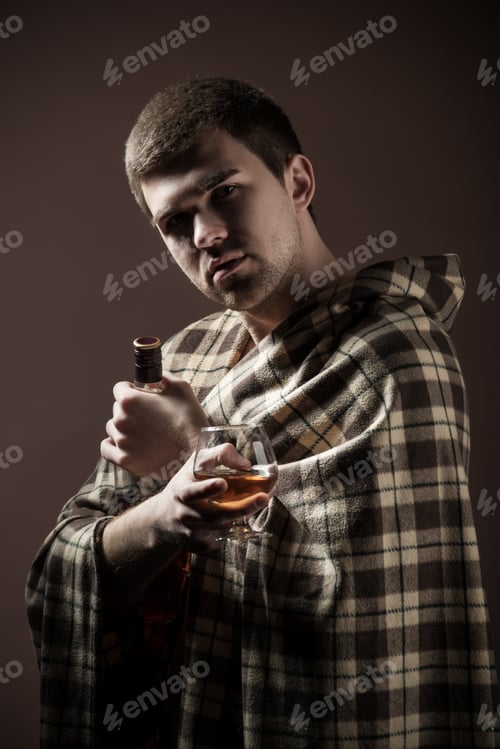 Preview: Portrait of a young sad man