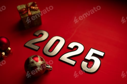 Preview: 2025 text Happy New Year background