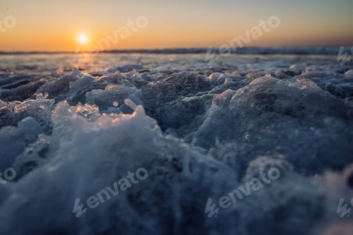 Preview: Landscape with sea sunset on the beach.