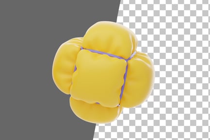 Preview: Yellow Soft Body Six Rectangle Balloon Shape 3D Icon