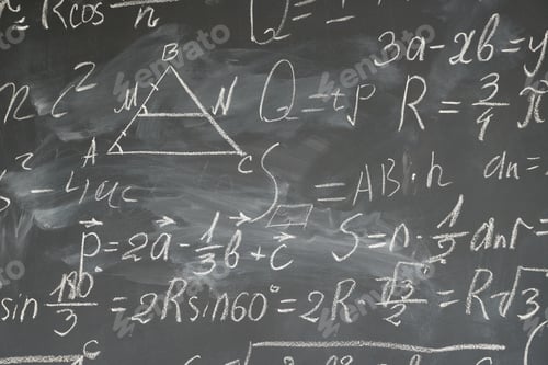 Preview: math formulas on black board