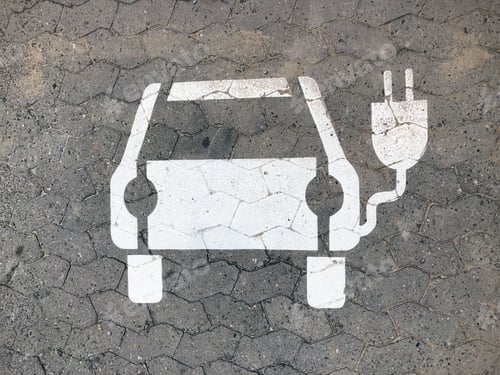 Preview: parking space with charging station for electric cars