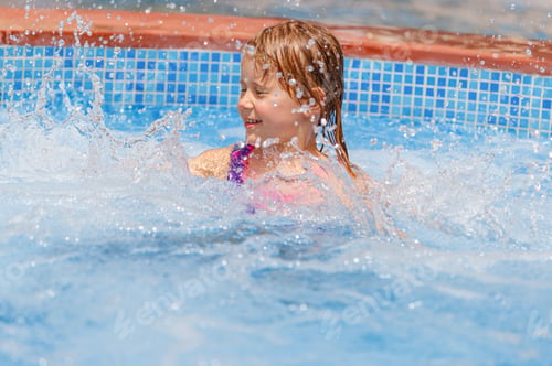 Preview: Little Happy Girl in the Pool