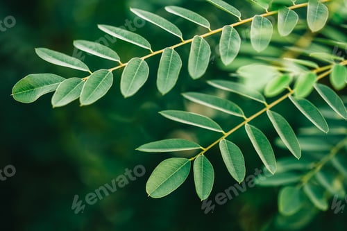 Preview: Green leaves of plants, close-up. Nature background