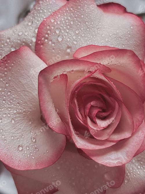 Rose Petals and Water Droplets Macro Beauty