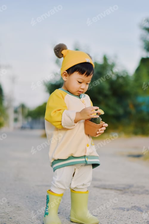 Preview: Little boy and cactus
