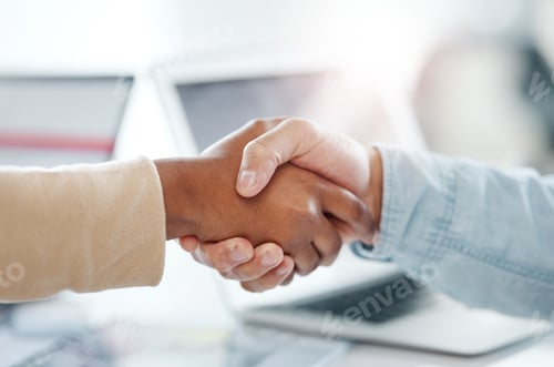 Preview: Business people, handshake and meeting for b2b, partnership or deal in teamwork collaboration at of
