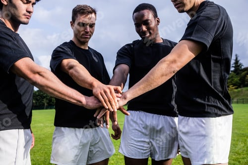 Preview: Rugby Players Standing Together Before Match At The Park