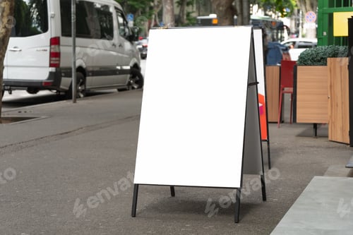 Preview: Blank white sandwich board
