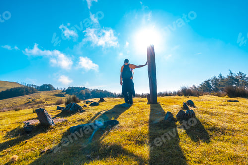 Preview: Prehistoric dolmen at dawn on top of Monte Adarra in Urnieta