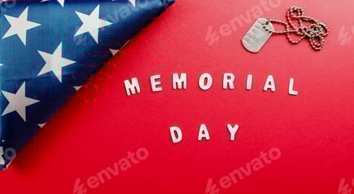 Preview: Memorial Day Flat Lay With American Flag