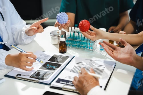 Preview: Medical team working on digital tablet healthcare doctor technology tablet using computer analyzed