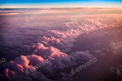 Preview: Sunset over the purple clouds