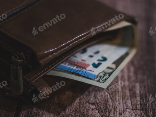 Preview: Money. Banknotes dollars, euros in wallet