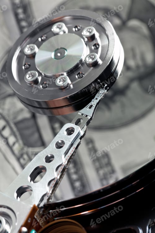 Preview: hard disk with us dollar