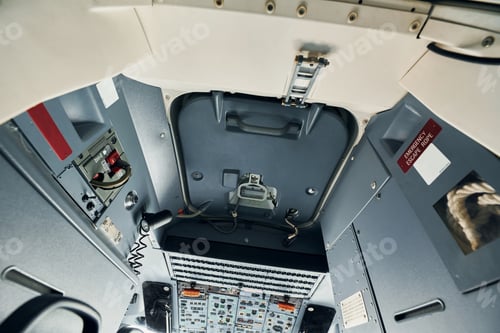 Preview: Interior of modern airplane. Quality material. No people