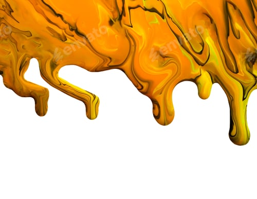 Preview: Marble drops flowing down.Liquid texture of mixed nail polish.Isolated on white.Fluid art technique.