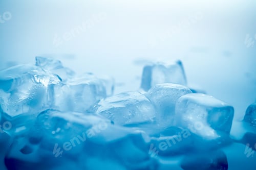 Preview: Close Up Ice Texture In Blue Color For Water, Freshness And Drinking Concept Background