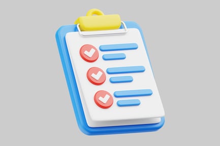 Preview: Cartoon checklist clipboard itemized list