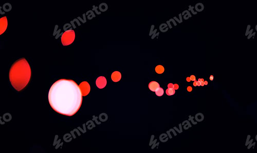 Preview: Bokeh, cosmic red dots and black background with pattern, texture and mockup with aesthetic lights.