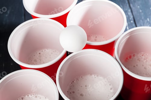 Preview: Cups for game Beer Pong on the table