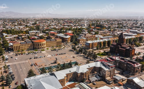 Preview: Aerial view of Gyumri downtown