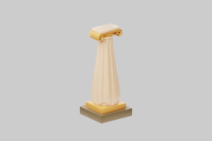 Columna iónica decorativa con base