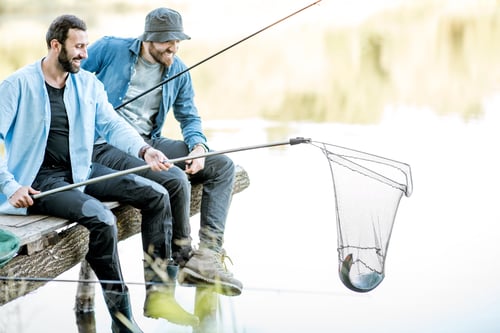 Preview: Men catching fish on the lake