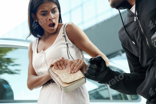 Preview: Robber want to steal handbag of frightened girl