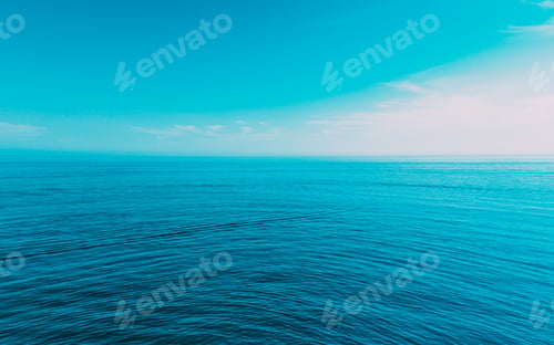 Preview: Calm Sea Ocean And Blue Sky Natural Background Backdrop