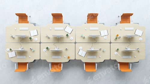 Preview: Interior modern open space office 3D illustration