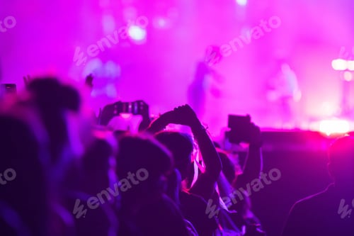 Preview: crowd partying stage lights live concert summer music festival