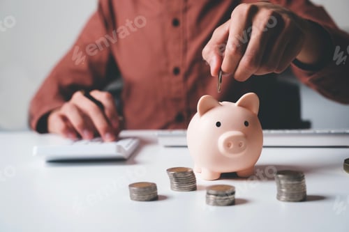Preview: Saving Money with Piggy Bank and Calculator