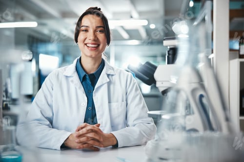 Preview: Scientist, confident and portrait of woman in laboratory for research, experiment or chemical test.
