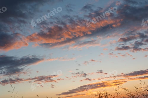 Preview: beautiful sky in sunset pink tones