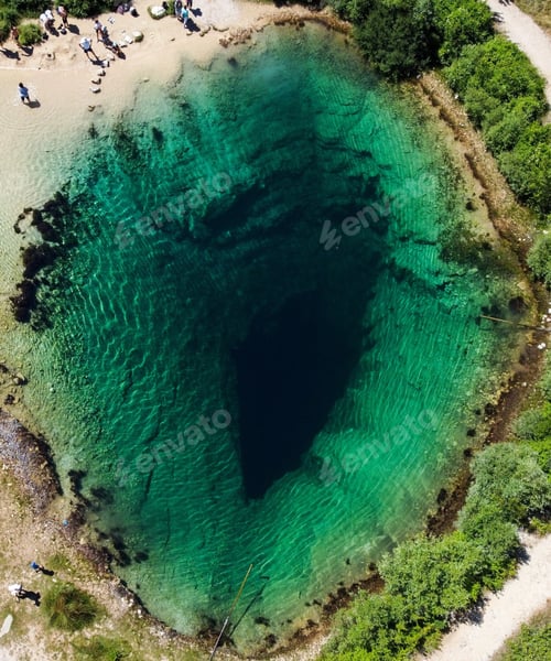 Preview: Directly above view of amazing Cetina river spring in Croatia