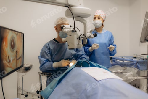 Preview: Experienced surgeon performing laser eye vision correction in clinic