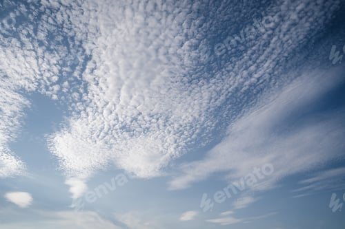 Preview: Natural background with blue sky and white clouds.