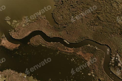 Preview: Aerial photography. curved river flow line Ukraine