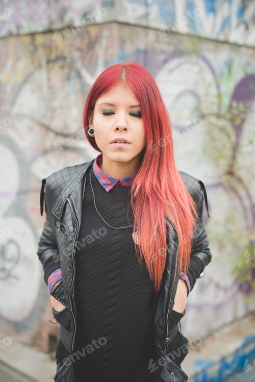 Preview: young beautiful red hair venezuelan woman lifestyle
