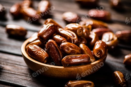 Preview: Ripe dates on a plate.