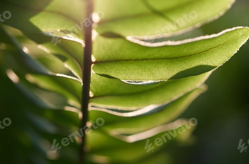 Preview: Close-up view of bright light with fresh green leaf