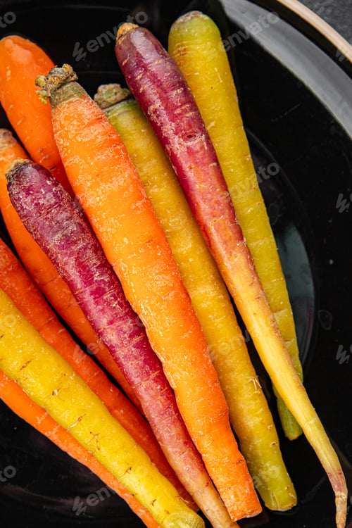 Preview: colorful carrots fresh vegetable tasty delicious gourmet food background table rustic food