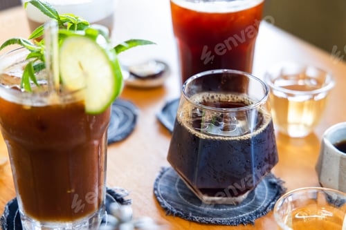 Preview: Iced glass of the coffee in cafe