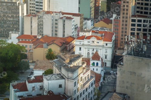 Preview: Aerial view of downtown Sao Paulo and Patio do Colegio - Sao Paulo, Brazil