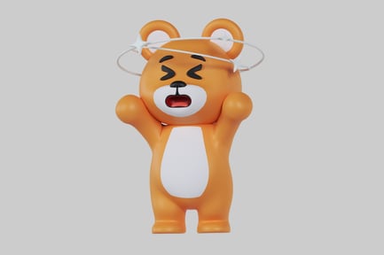 Preview: Cartoon dizzy bear character