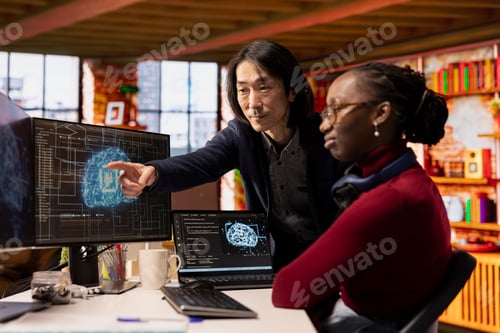 Preview: CTO manager overseeing work done by admin in AI tech agency