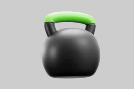 Aperçu: Kettlebell avec corps noir et manche vert