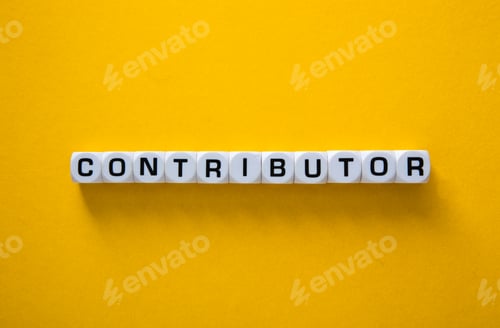 Preview: Contributor word on yellow background