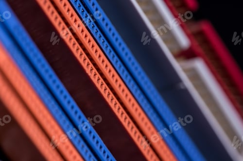 Preview: close up view of computer motherboard colorful ports